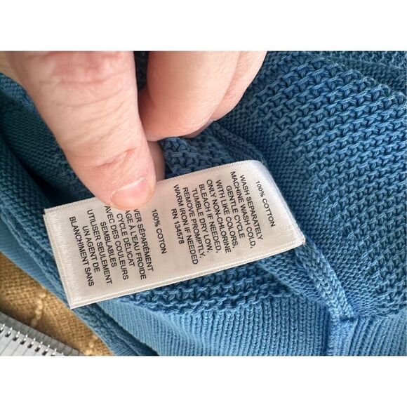 Vineyard Vines Men’s XXL Blue Square Knit Sweater 100% Cotton - Picture 5 of 6